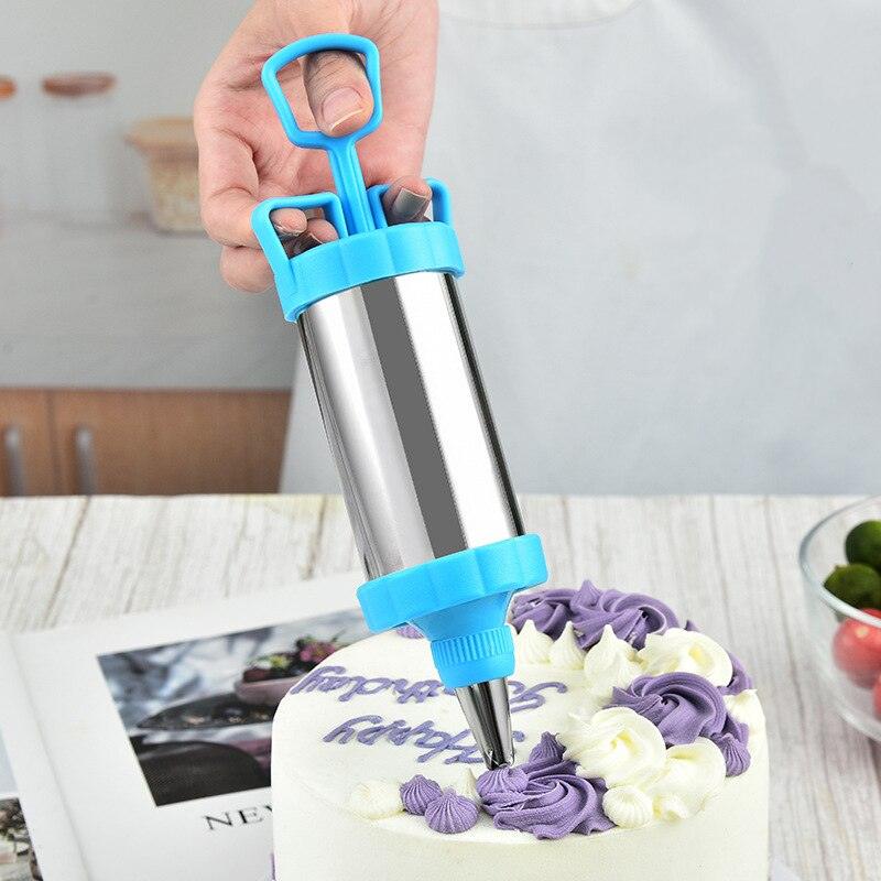 Stainless Steel Cookie Decorating Gun Sets Biscuit Press Maker Cream Pastry Syringe Extruder Nozzles