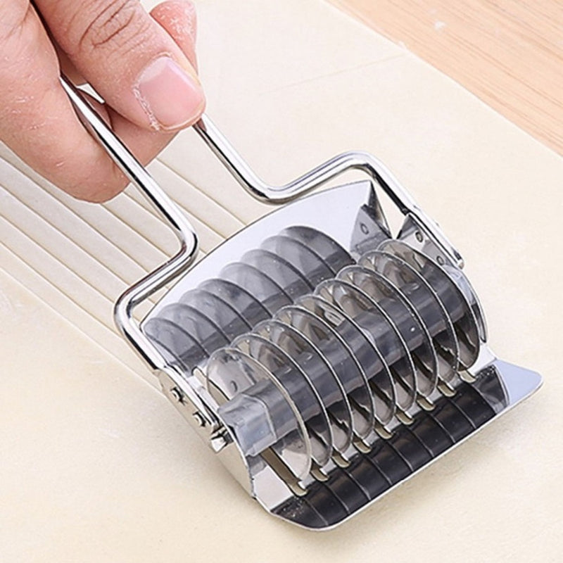 Stainless Steel Noodle Lattice Roller Dough Cutter Pasta Spaghetti Maker Pastry Vegetable Rolling