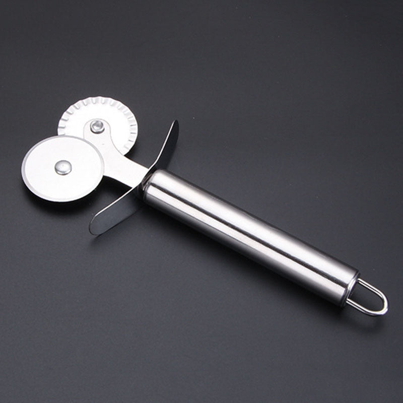 Stainless Steel Pizza Double Wheel Cutter Pizza Portable Knife kitchen Tools Cut Pizza Tools Kitchen
