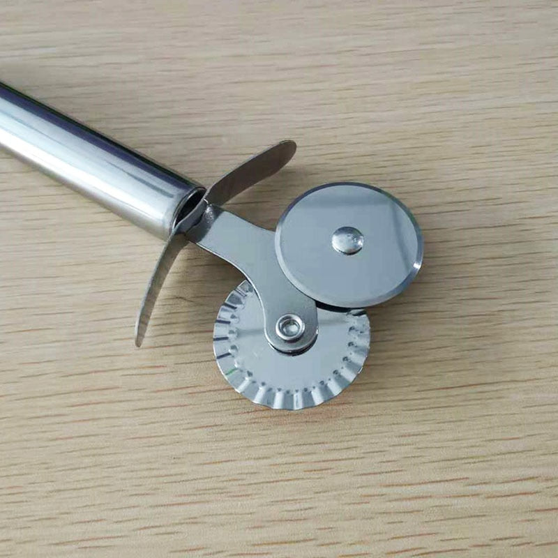 Stainless Steel Pizza Double Wheel Cutter Pizza Portable Knife kitchen Tools Cut Pizza Tools Kitchen