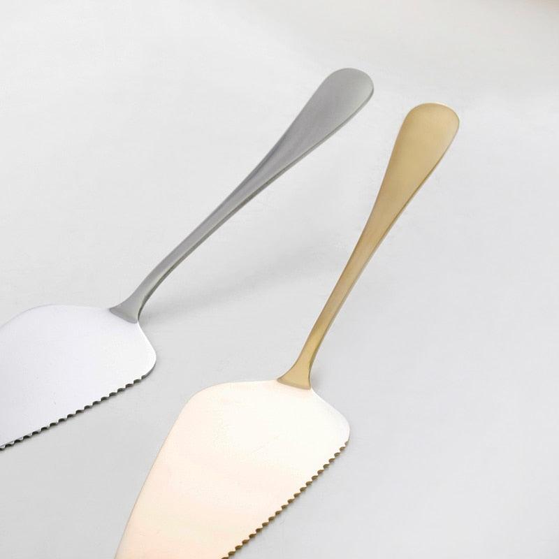 Stainless Steel Pizza Shovel Golden Silver Cake Butter Cheese Ice Cream Dessert Cutter Food Helper