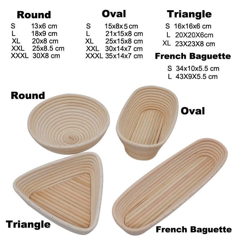 UPORS Rattan Bread Proofing Basket Natural Oval Wicker Dough Fermentation Sourdough Banneton Basket