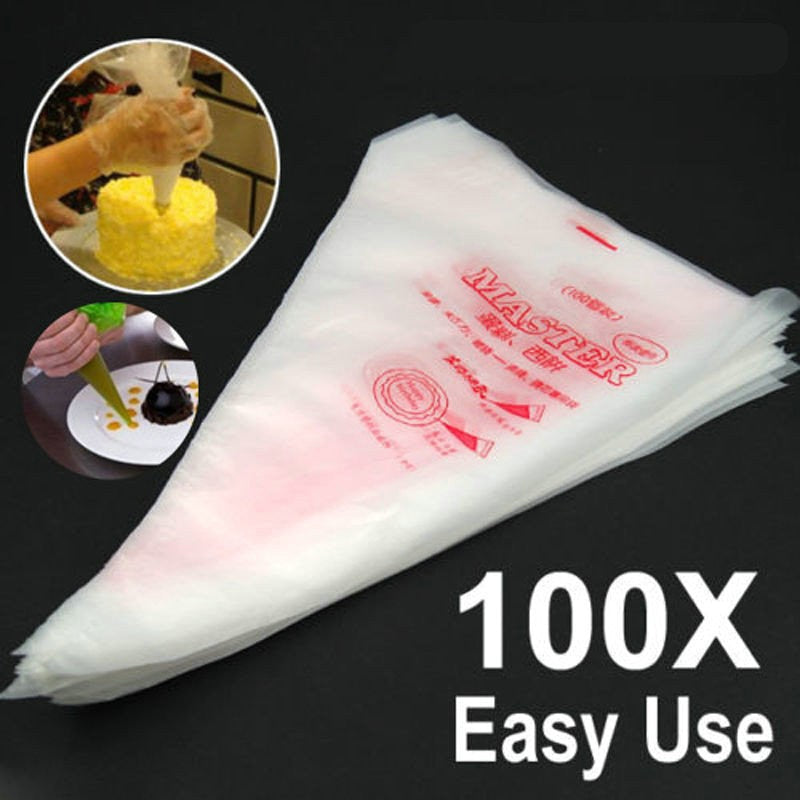 Utensils Patisserie 100pcs Disposable Piping Bag Pastry Bag Icing Piping Cake Cupcake Decorating