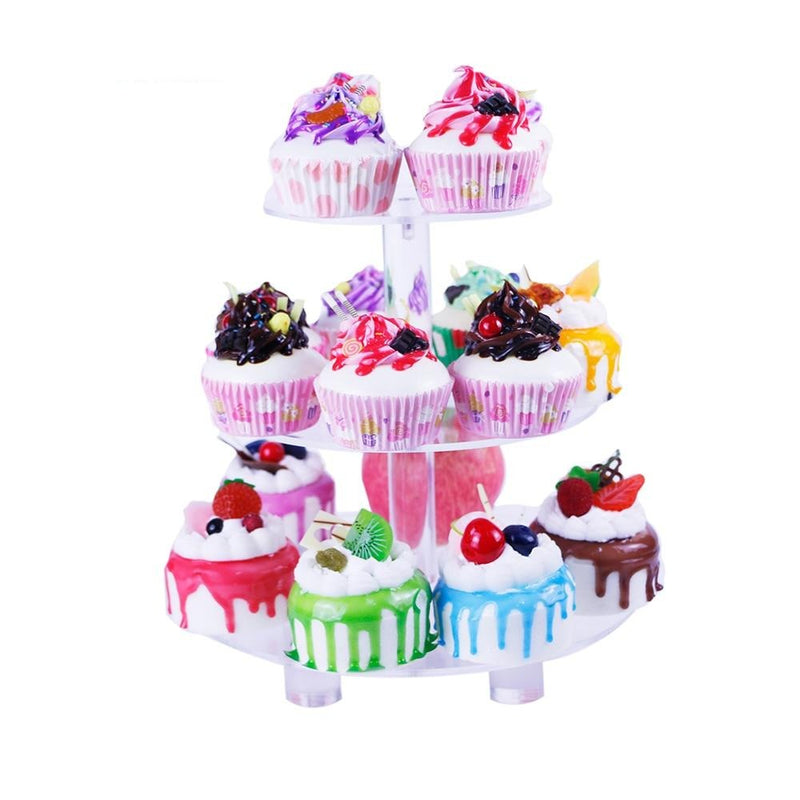 1 PC Transparent Round 3 Tier Acrylic Cupcake Display Stand /cake stand /acrylc cupcake