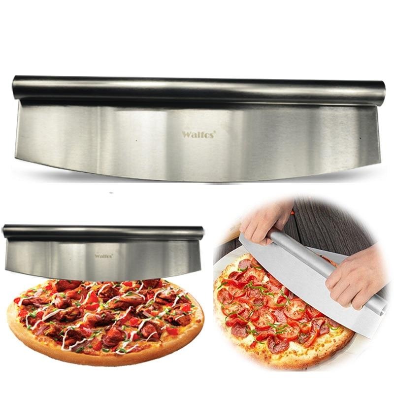 WALFOS 12 Inch Pizza Cutter Sharp Rocker Blade Premium Stainless Steel Rocking Pizza Knife Pastry