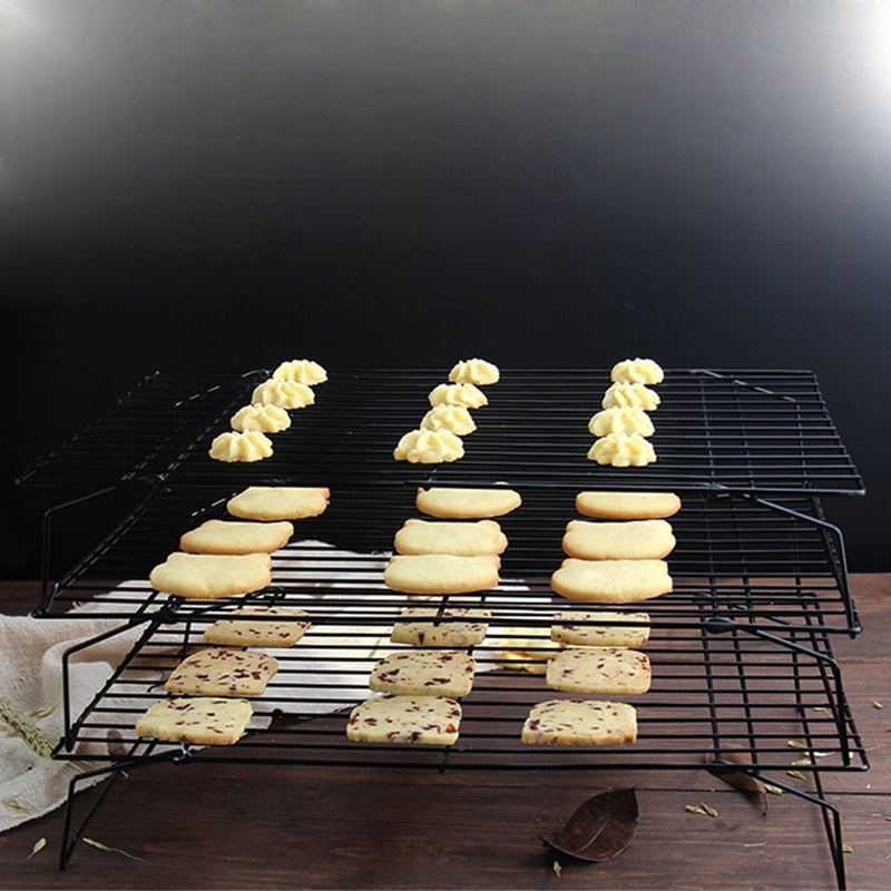 WALFOS 3 layers stackable cooling rack metal cake cookie biscuits bread cooling rack net mat