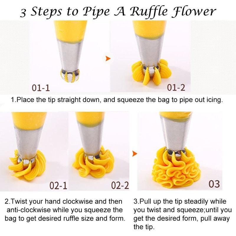 WALFOS 3pc/set Russian Piping Nozzle Sphere Ball Icing Confectionary Pastry Tips Cupcake Decorator