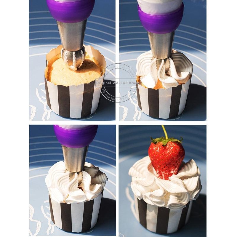 WALFOS 3pc/set Russian Piping Nozzle Sphere Ball Icing Confectionary Pastry Tips Cupcake Decorator