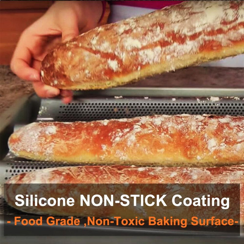 WALFOS Brand 100% Food Grade Carbon Steel 4 Groove 2 Groove Wave French Bread Baking Tray