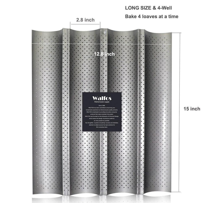 WALFOS Brand 100% Food Grade Carbon Steel 4 Groove 2 Groove Wave French Bread Baking Tray