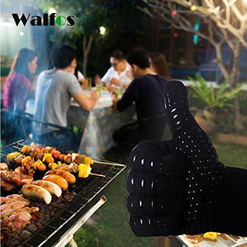 WALFOS Heat Resistant BBQ grill Gloves Insulated Durable Fireproof For Cooking Baking