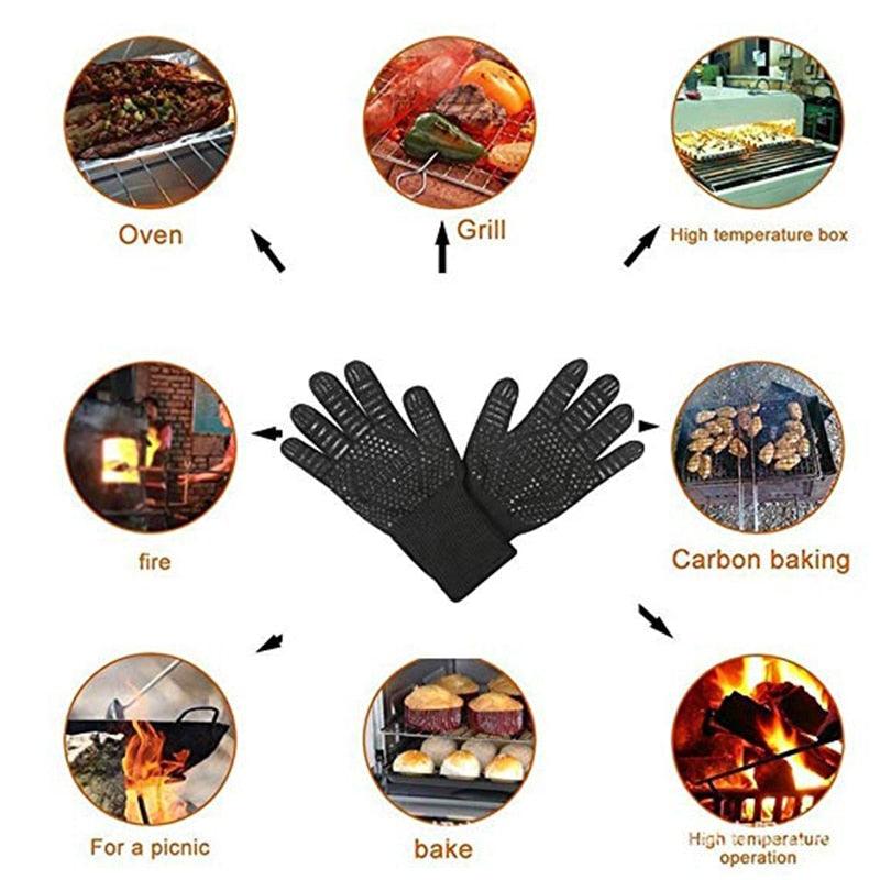 WALFOS Heat Resistant BBQ grill Gloves Insulated Durable Fireproof For Cooking Baking