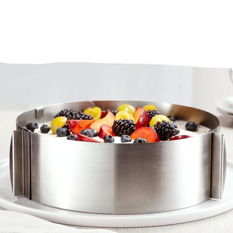 WALFOS food grade Stainless Steel Adjustable cake pan Retractable Circle Mousse Ring Mould Baking