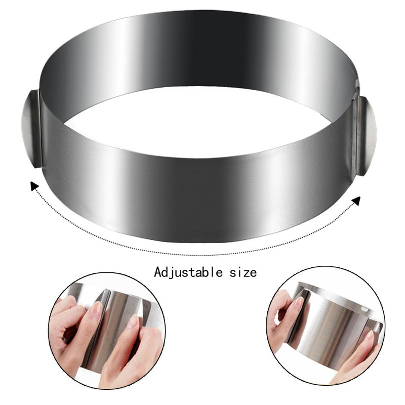 WALFOS food grade Stainless Steel Adjustable cake pan Retractable Circle Mousse Ring Mould Baking