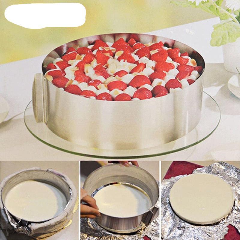 WALFOS food grade Stainless Steel Adjustable cake pan Retractable Circle Mousse Ring Mould Baking