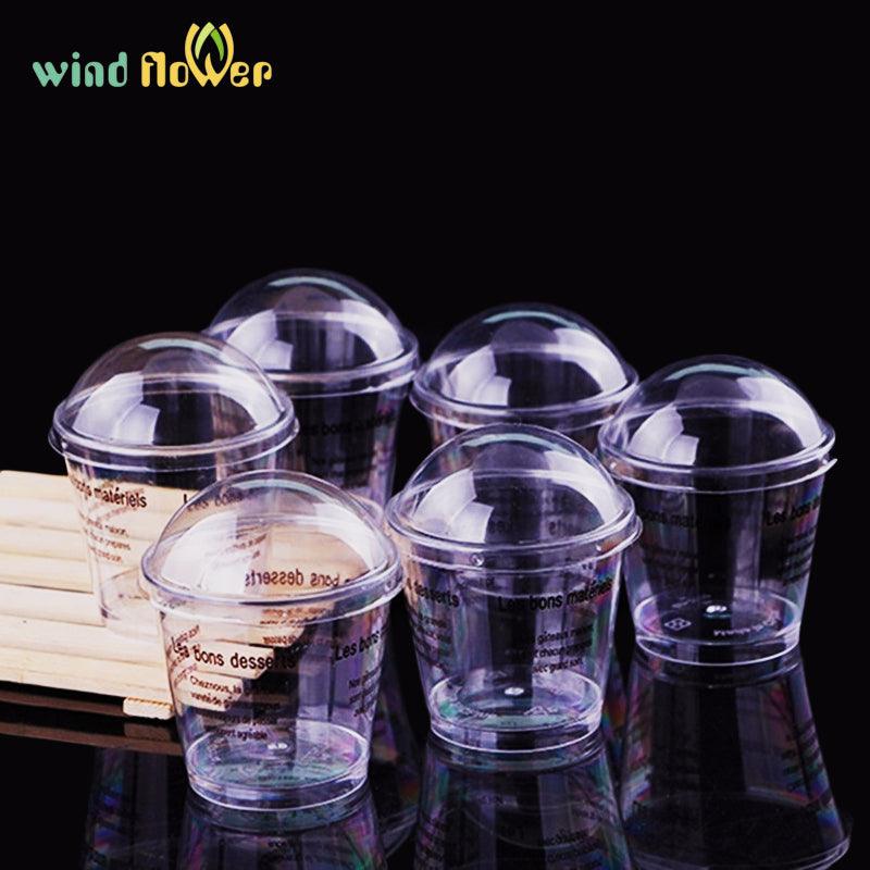 Wind flower 8Pcs/lot pudding mousse cake cups tiramisu cup cake pot ice cream cup with covers