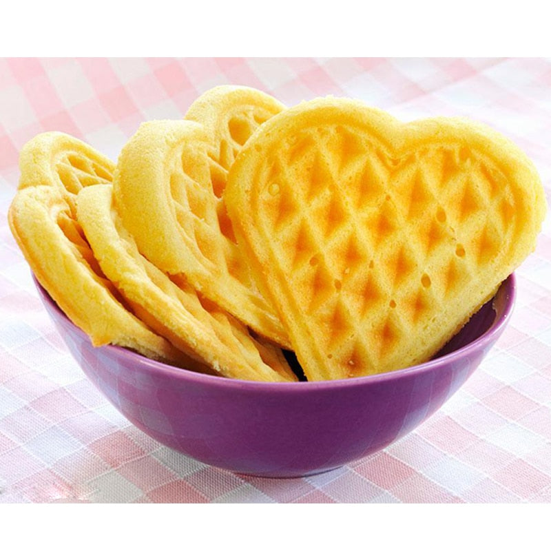 Wind flower Heart Shape Silicone 5-Cavity Waffle Mold Microwave Baking Cookie Cake Muffin Bakeware