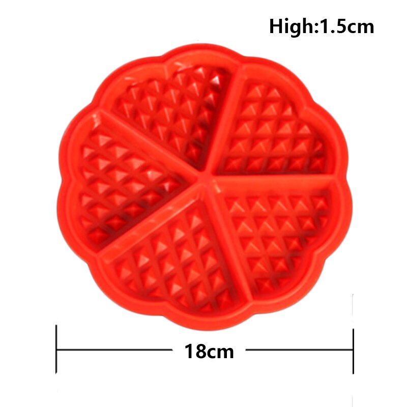 Wind flower Heart Shape Silicone 5-Cavity Waffle Mold Microwave Baking Cookie Cake Muffin Bakeware