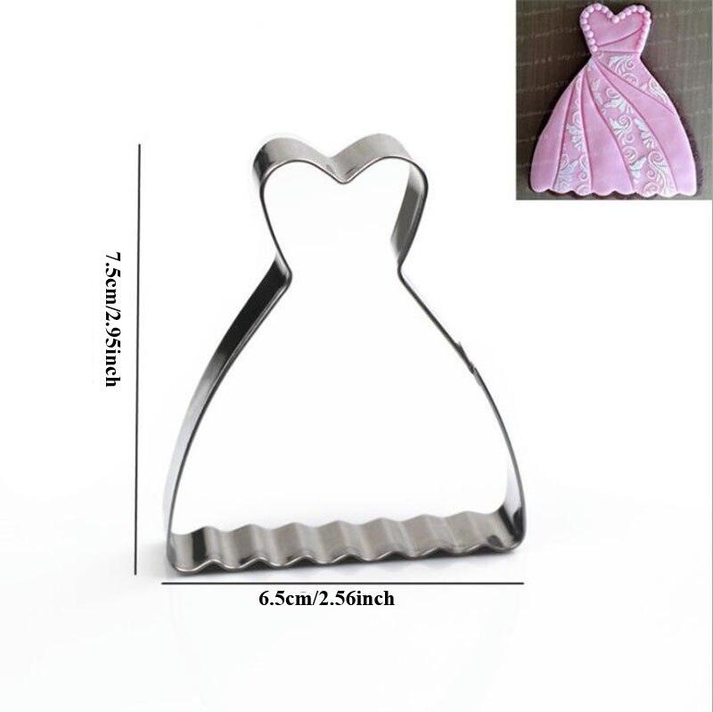 Wedding Dress Metal Cookie Cutters couple Fondant Cake Decor princess Cupcake Chocolate Biscuit