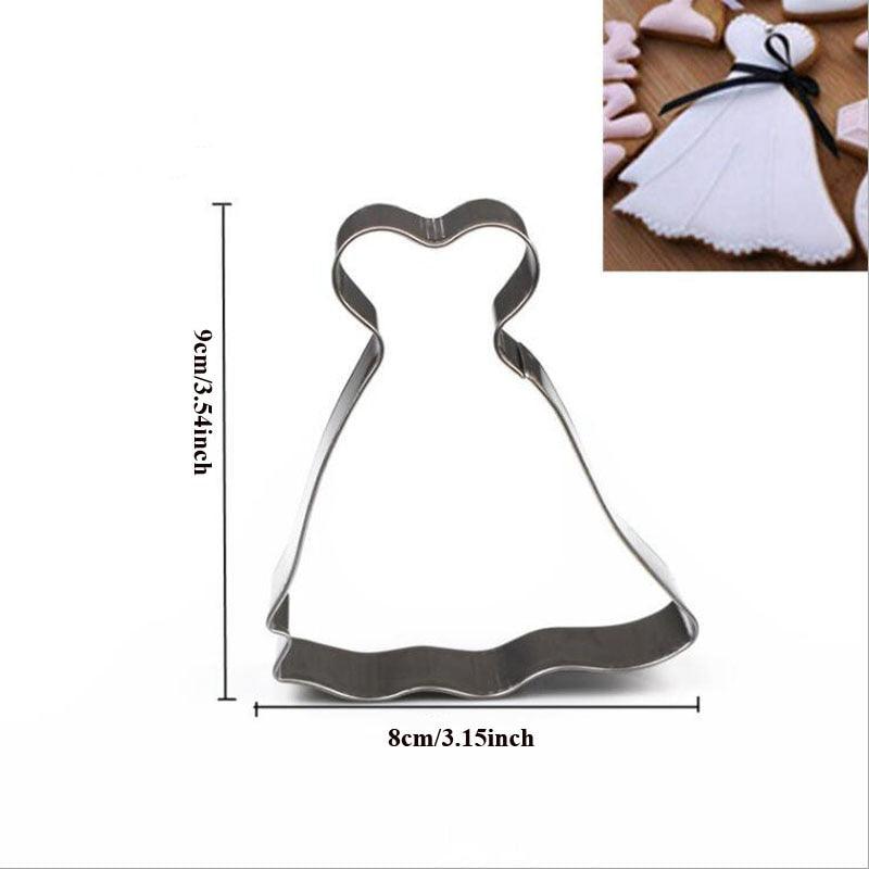 Wedding Dress Metal Cookie Cutters couple Fondant Cake Decor princess Cupcake Chocolate Biscuit